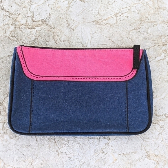 2 For $25 | ESTÉE Lauder  Make Up Pouch Pink Blue Full Zip - Picture 3 of 6
